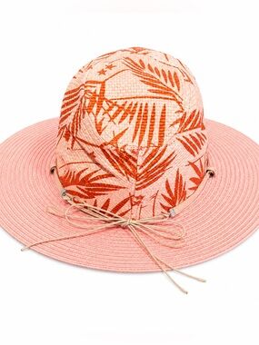 Jacobson Woven Tropical Sun Hat Coral Pink Beach Resort Coastal Style